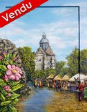 peinture église de Provins fête médiévale - Cliquez sur l image pour voir la fiche détaillée et consulter le tarif de l oeuvre