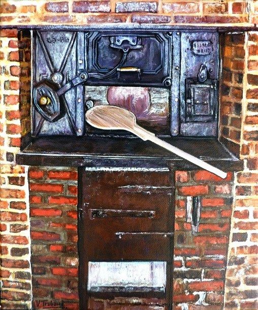 peinture Four  pains en brique - acrylique - virginie TRABAUD