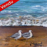 Peinture Mouettes et plage miniature - Cliquez sur l'image pour voir la fiche détaillée