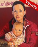 Portraits mère et bébé - peinture acrylique virginie trabaud  - Cliquez sur l'image pour voir la fiche et l'agrandissement