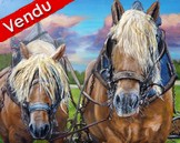 Peinture en Relief 3D - - Portraits de chevaux au labour - Cliquez sur l'image pour voir la fiche et l'agrandissement