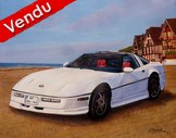 peinture Corvette GT spirit blanche à Trouville - Cliquez sur l image pour voir la fiche détaillée et le tarif de l oeuvre