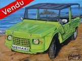 peinture Mehari verte plage corse - Cliquez sur l image pour voir la fiche détaillée et le tarif de l oeuvre