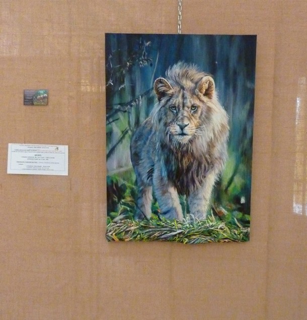 Peinture en relief Le Lion - Virginie TRABAUD Artiste Peintre