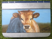 Tu m'aimeuh coffret en bois d�co vache - virginie TRABAUD