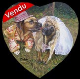 Peinture Chiens et chiennes en maris d aprs photos - acrylique - virginie trabaud artiste peintre