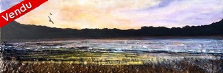 peinture coucher de soleil sur la plage - Cliquez sur l image pour voir la fiche détaillée et consulter le tarif de l oeuvre