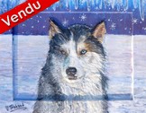 peinture husky de sibérie - Cliquez sur l image pour voir la fiche détaillée et le tarif de l oeuvre