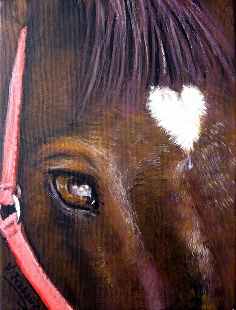 oeil de cheval couleur chocolat - peinture acrylique - virginie TRABAUD Artiste Peintre