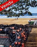 peinture bateau de pêche et plage - Cliquez sur l image pour voir la fiche détaillée et consulter le tarif de l oeuvre