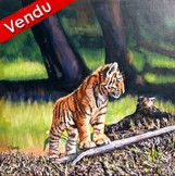 peinture bébé tigre - artiste peintre virginie trabaud
