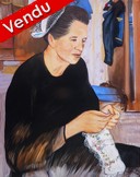 peinture Portrait d une bretonne couturire - Cliquez sur l image pour voir la fiche dtaille et consulter le tarif de l oeuvre