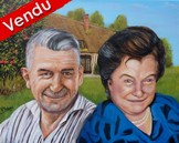 peinture Couple de personnes agées devant la chaumière - Cliquez sur l image pour voir la fiche détaillée et consulter le tarif de l oeuvre