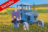 peinture tracteur ford bleu 4600 champs de colza - Cliquez sur l image pour voir la fiche détaillée et le tarif de l oeuvre