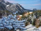 peinture Village de Corse en Hiver Guagno - Cliquez sur l image pour voir la fiche détaillée et le tarif de l oeuvre