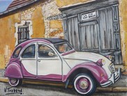 peinture 2cv rue ancienne vintage - Cliquez sur l image pour voir la fiche dtaille et le tarif de l oeuvre