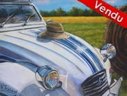 peinture 2cv france3  la campagne - Cliquez sur l image pour voir la fiche dtaille et le tarif de l oeuvre