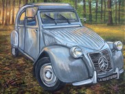peinture 2cv grise type a en foret - Cliquez sur l image pour voir la fiche d�taill�e et le tarif de l oeuvre