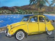 peinture 2cv jaune en corse - Cliquez sur l image pour voir la fiche dtaille et le tarif de l oeuvre