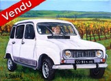 peinture Renault 4L blanche et vignes - Cliquez sur l image pour voir la fiche détaillée et le tarif de l oeuvre
