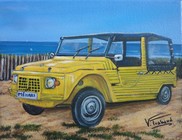 peinture 2cv mehari jaune - Cliquez sur l image pour voir la fiche dtaille et le tarif de l oeuvre